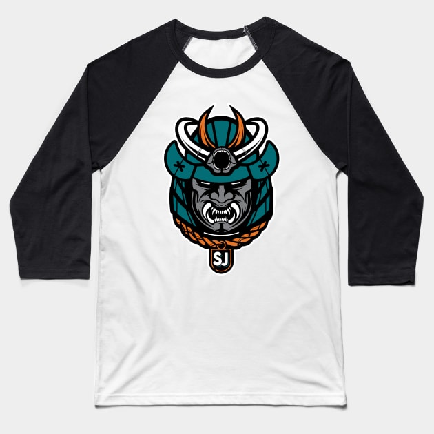 San Jose Hockey Samurai Baseball T-Shirt by OrganicGraphic